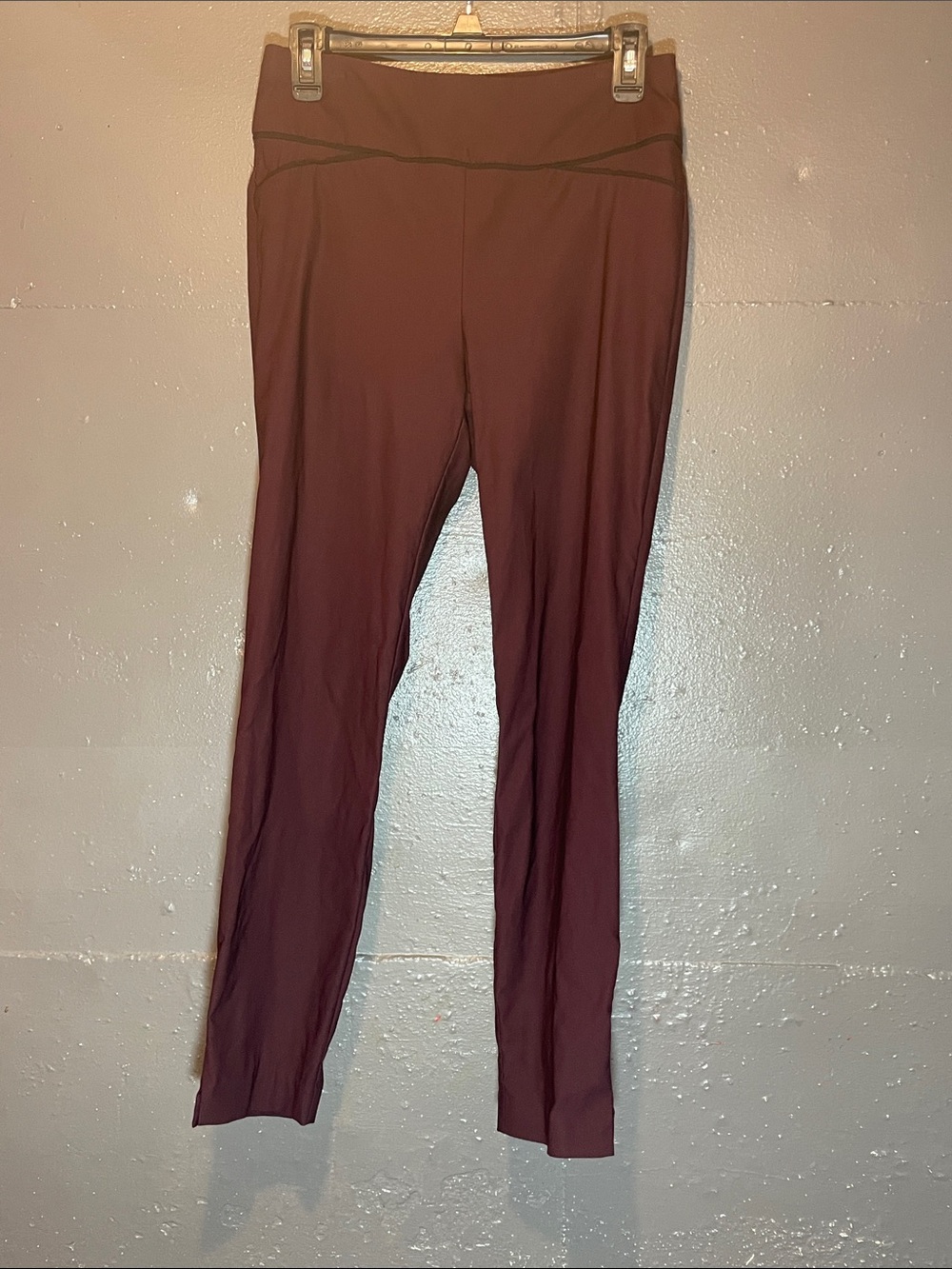 High-Waist Maroon Stretch Leggings